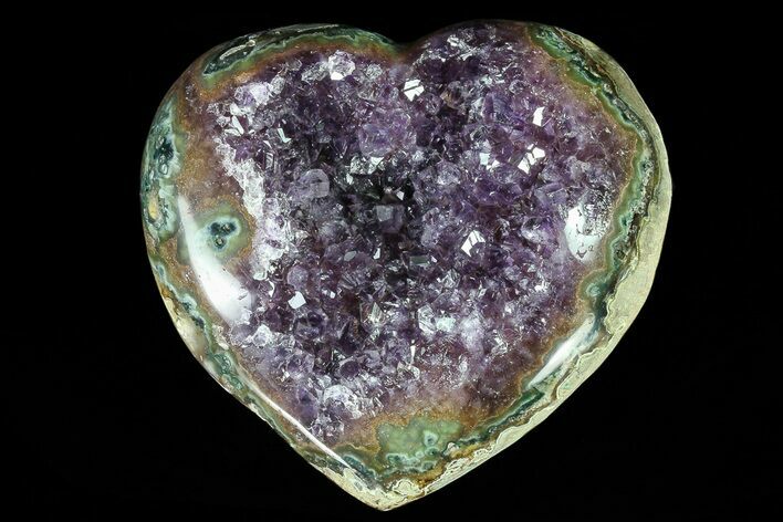 Purple Amethyst Crystal Heart - Uruguay #76775
